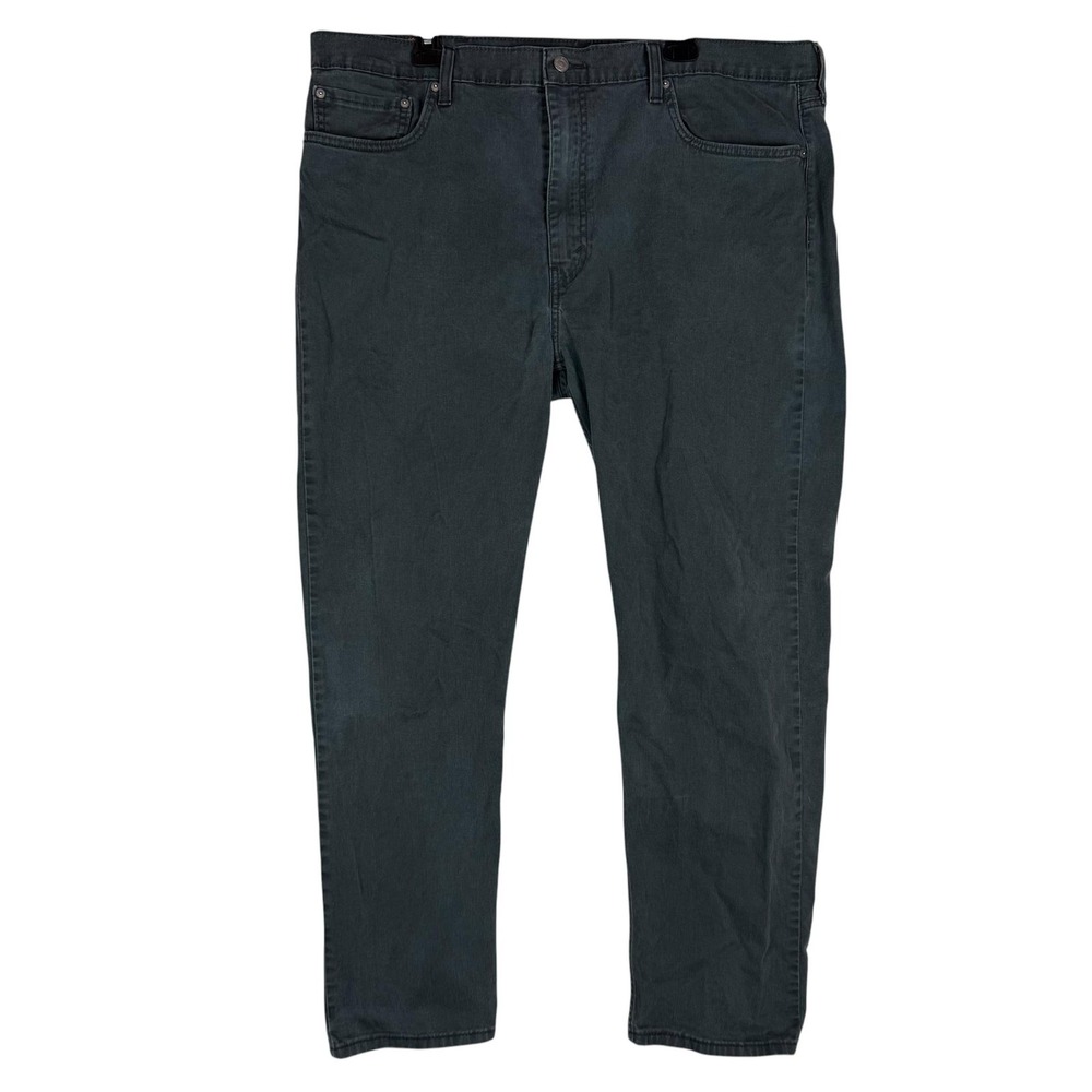 Levi's 502 Jeans Mens 42x32 Gray Charcoal Wash Regular Tapered Stretch‎ Denim